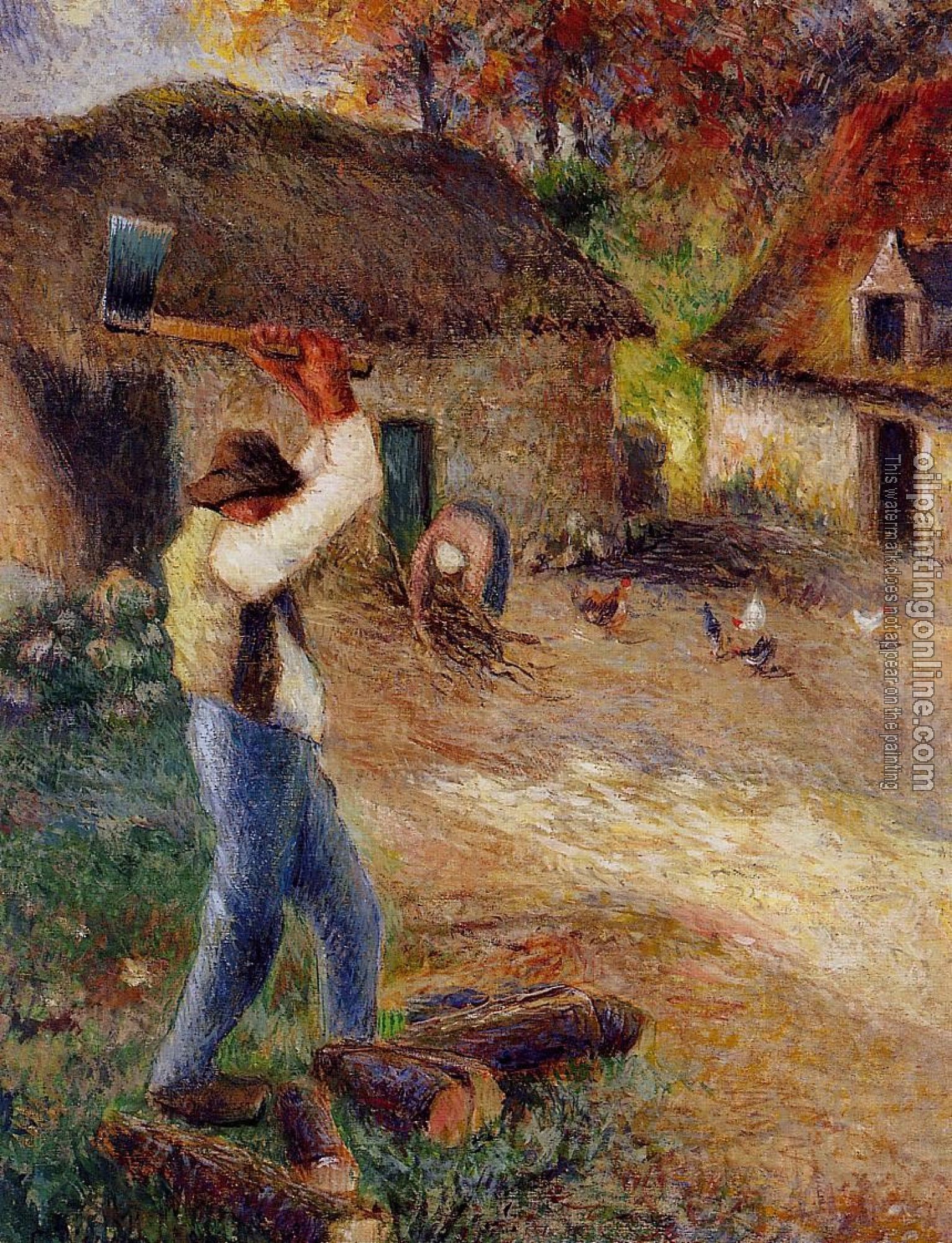 Pissarro, Camille - Pere Melon Cutting Wood